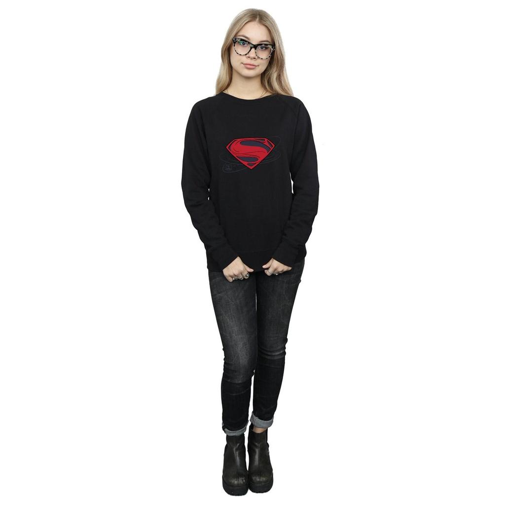 DC Comics Womens/Ladies Justice League Movie Superman Logo Sweatshirt