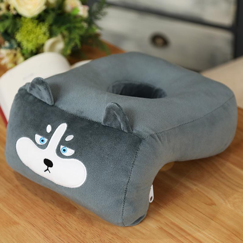 Hot New Lovely Fox Husky Dinosaur Animal Cotton Plush U Shape Neck Pillow Travel Car Home Pillow Nap Pillow Health Care with