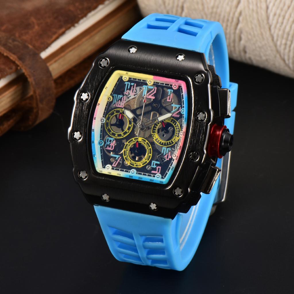 Barrel-shaped color quartz watch fashion business leisure silicone watch male student daily with calendar watch
