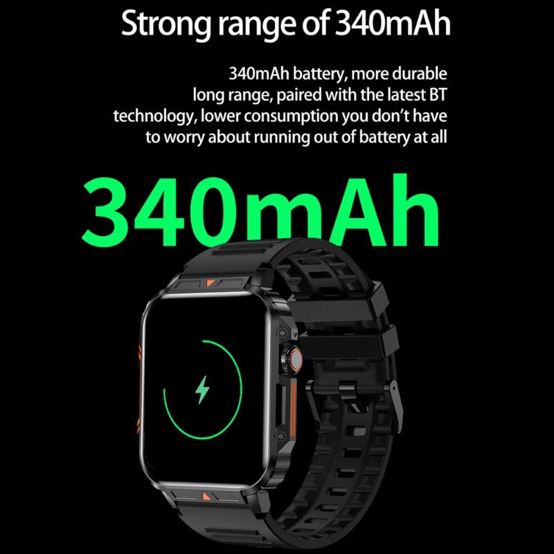 2025 New 1.95 Outdoor Military Man Smart Watch Men Bluetooth Call Smartwatch Men For Android IOS IP68 Waterproof Ftiness Watches