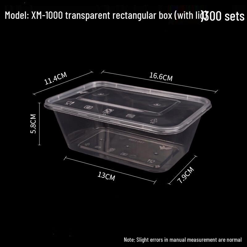 

Disposable Rectangular Takeout Meal Box with Lid