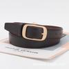Trendy Decorative Women Jeans Belt Buckle Waistband Casual Streetwear Black