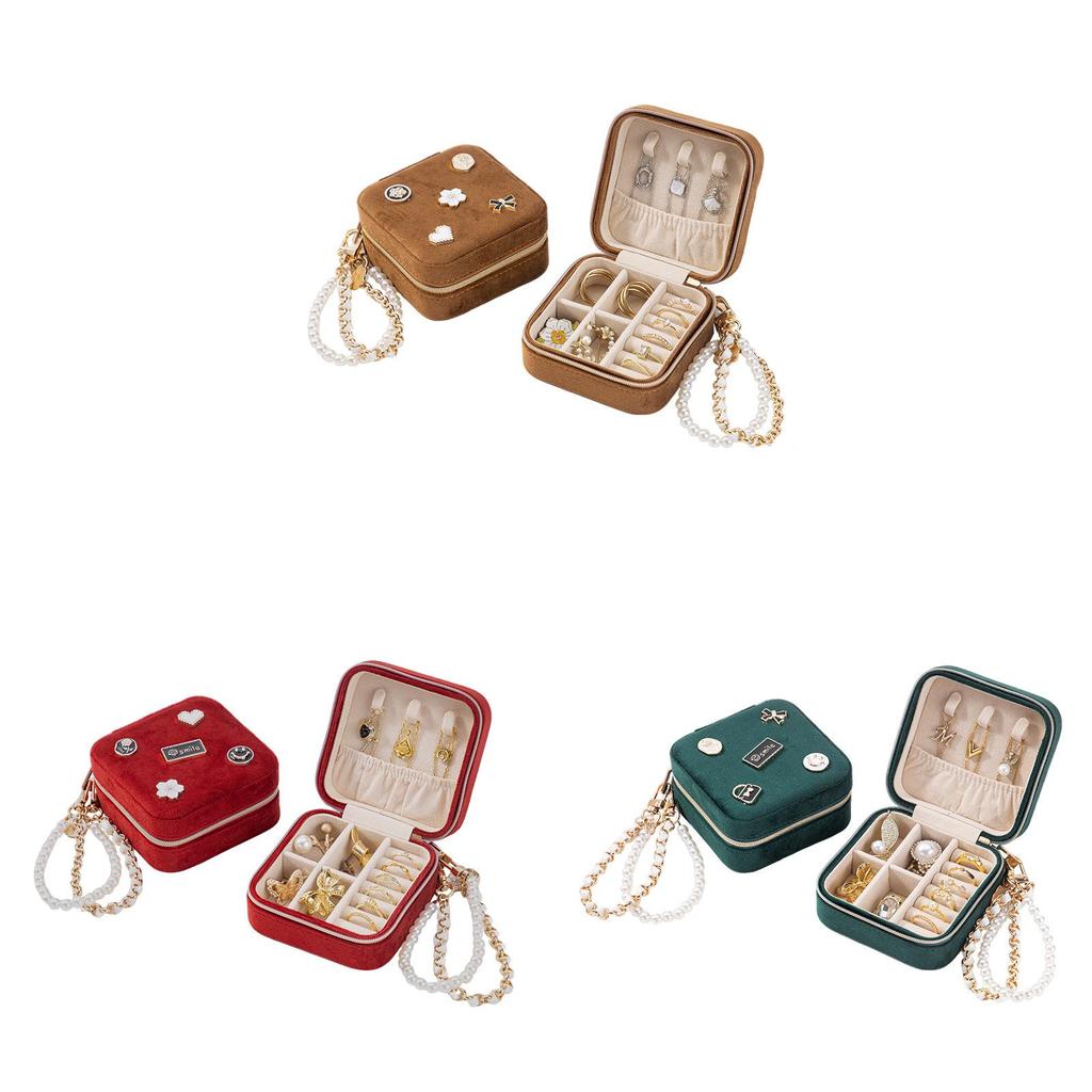 Elegant Jewelry Box With Velvet Material For Travel And Gift Giving