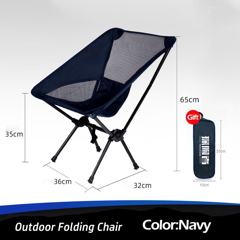 TANXIANZHE Outdoor Portable Camping Chair Oxford Cloth Folding Lengthen Seat for Fishing BBQ Picnic Beach Ultralight