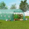 Walk-in Tunnel Greenhouse 29.2x9.7x6.5ft Galvanized Frame PE Cover Green