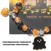 Elastic Bead Bracelets Featuring Cute Pumpkin Specter Charm Perfect for Halloween Costume Party Accessories and Gifts