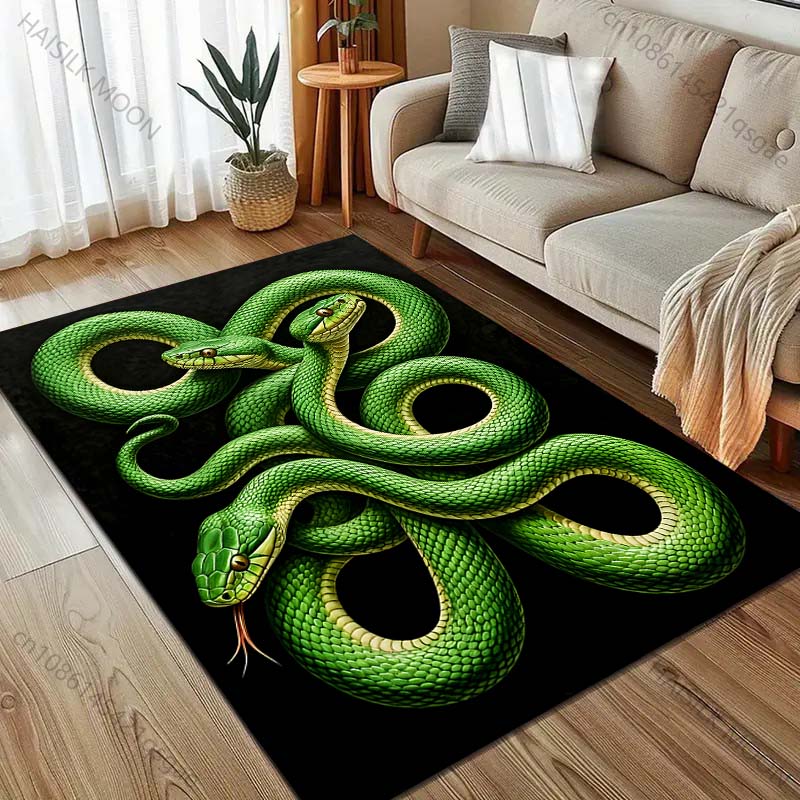 Multiple sizes Green snakes intertwined Carpet for Living Room Bedroom Sofa Home Decor Rus Non-slip Floor Mat Luxury Gift