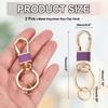 Set of 2 Metal Key Keyring Swivel Leather Keychain Car Decorations for Bags and Gold [uxcell] Keychains, Clips, Hooks, Holders, Organizers, Buckles,