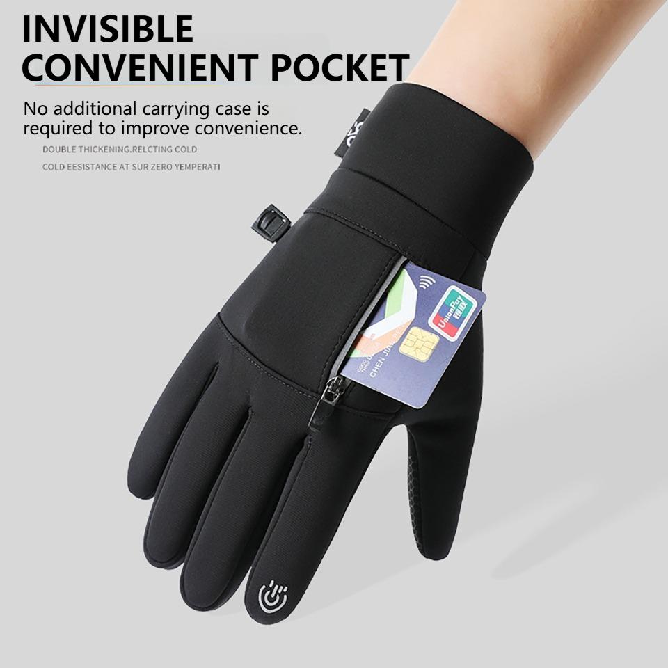 KoKossi Touchscreen Windproof Sports Gloves Winter Waterproof Flip Open Two Finger Gloves Non-slip Warm Cycling Men Women Gloves