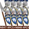 Château Médiéval Soldat Armée Blocs de Construction Château Militaire Corbeau Cheval Serpent Chevalier Guerrier Infanterie Accessoires Briques Jouets