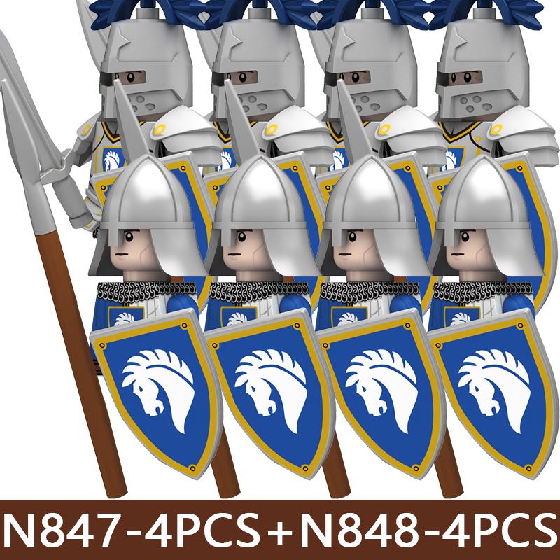 Château Médiéval Soldat Armée Blocs de Construction Château Militaire Corbeau Cheval Serpent Chevalier Guerrier Infanterie Accessoires Briques Jouets