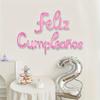 Espanhol Feliz Aniversário Balão Foil Conjunto Festa Decoração Banner 16 polegadas Parede Cenários Balão Casa Decoração Quarto Celebração Presente