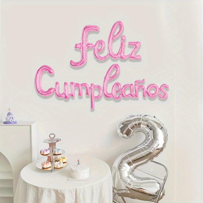 Espanhol Feliz Aniversário Balão Foil Conjunto Festa Decoração Banner 16 polegadas Parede Cenários Balão Casa Decoração Quarto Celebração Presente