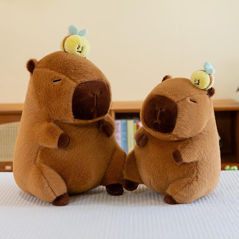 Bee Capybara Plush Toy Cute Cartoon Birthday Gift Girls Kids Adorable Dolls