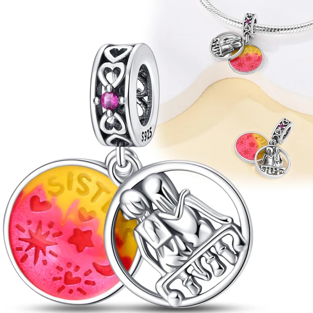 Coppersweetheart Sisters Series Charms Fit Original Bracelet Diy Beads For Women Fine Jewelry Birthday Gift Diy