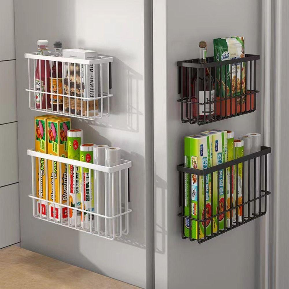 Household Bathroom Storage Basket Iron Wire Cling Film Storage Rack  Food Storage