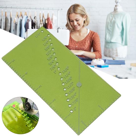 

Seam Gauge Multifunctional Strong Compatibility Bright Color Ideal Quilting Seam Guide Ruler for School
