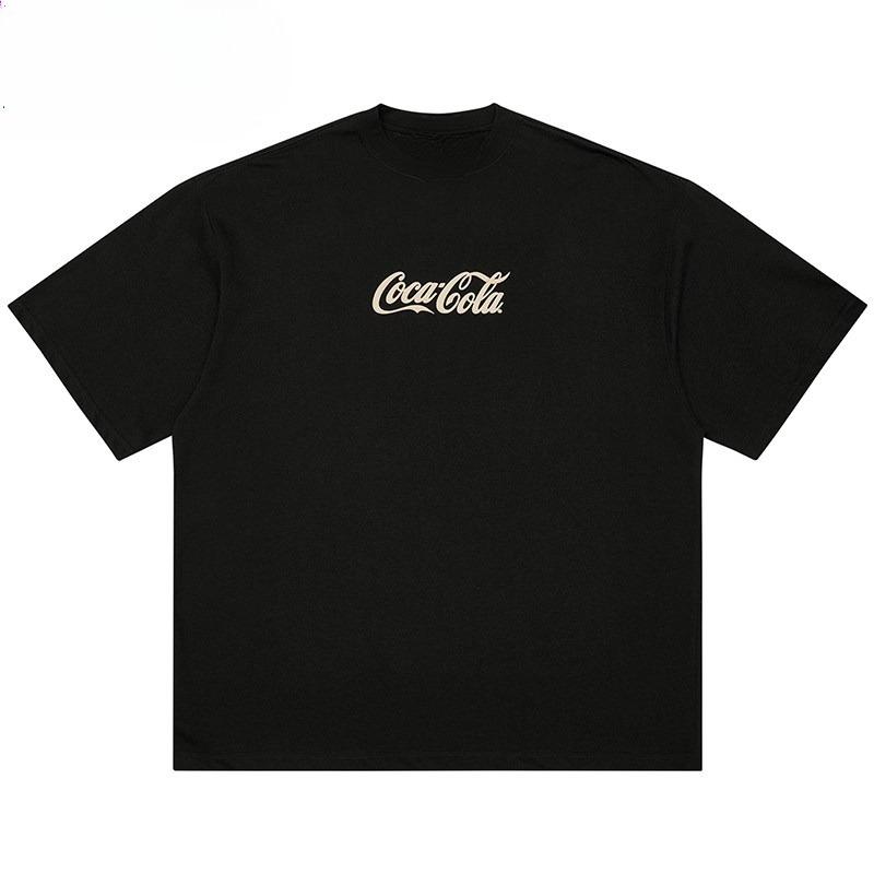 Trendy Fashion Coke Simple Logo Luxury Casual TShirt Mens and Womens Luxury Brand Top S