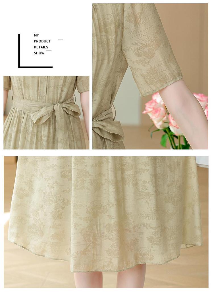Elegant Mother's Summer Dress - 2026 New Style for Middle-aged and Elderly Women's Fashionable Skirt