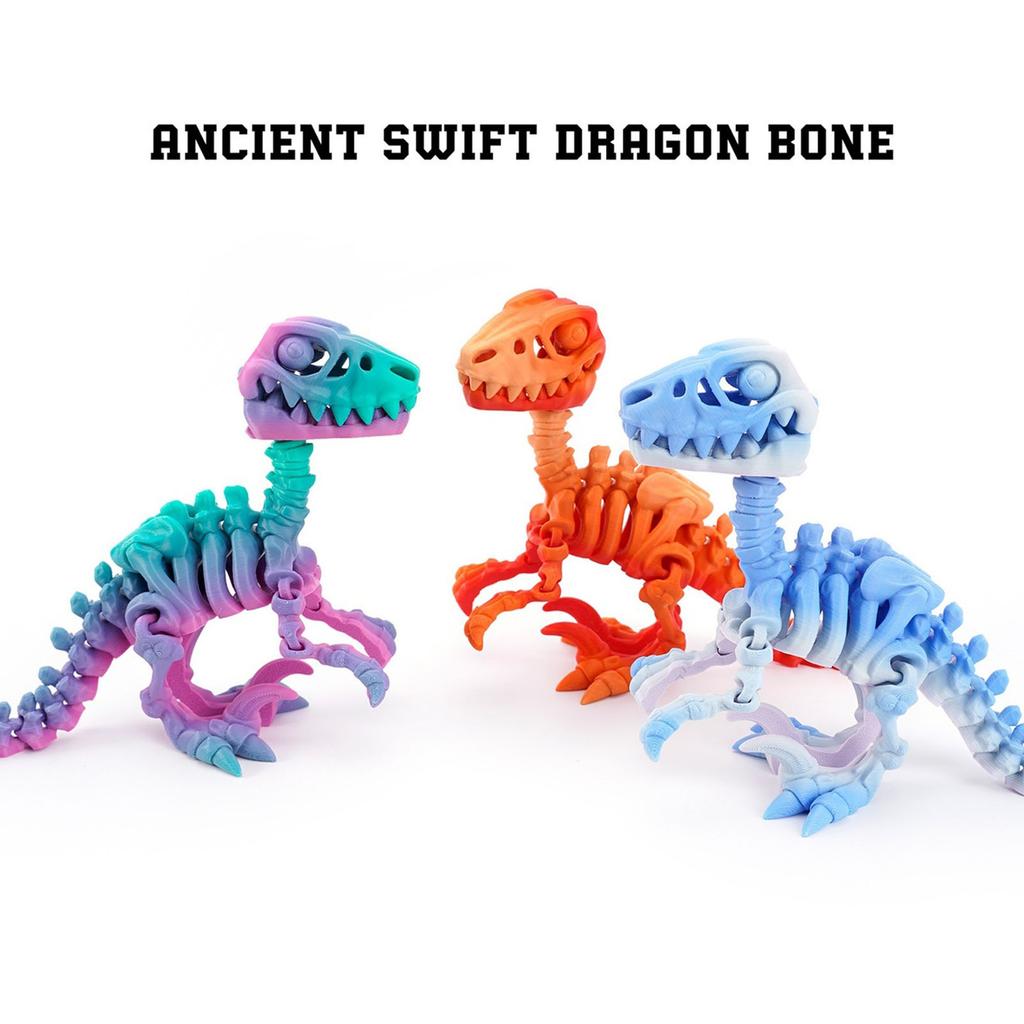 3D Printed Dragon Velociraptor Skeleton Ornament, Realistic Dragon, Fun And Trendy Printed Toy Dragon