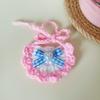 Peanut & Penguin Pattern Hand‑Crocheted Mini Pet Bib Cute Cartoon Saliva Towel for Kittens Small Dogs