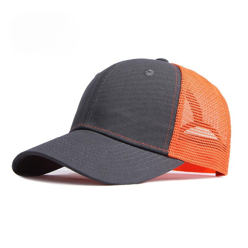 Unisex Summer Mesh Trucker Hat Structured Hard Top Baseball Cap Breathable Color Block Sun Protection Sports Cap for Men Women