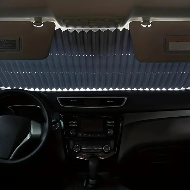 Easy-Install Automatic Retractable Car Sunshade - Uv Protection & Heat Insulation Adhesive Blackout Curtain