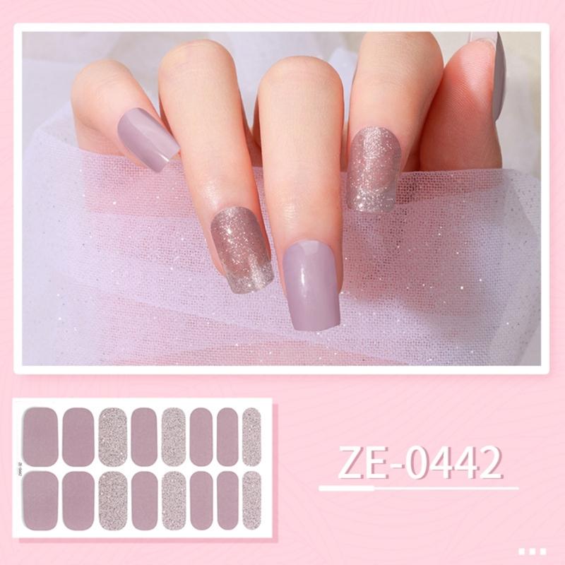 16 Strips Nail Polish Sticker Nail Stickers Set for UV Lamp Designer 3D Nails Polish Wraps Fashion Nail Art Sticker
