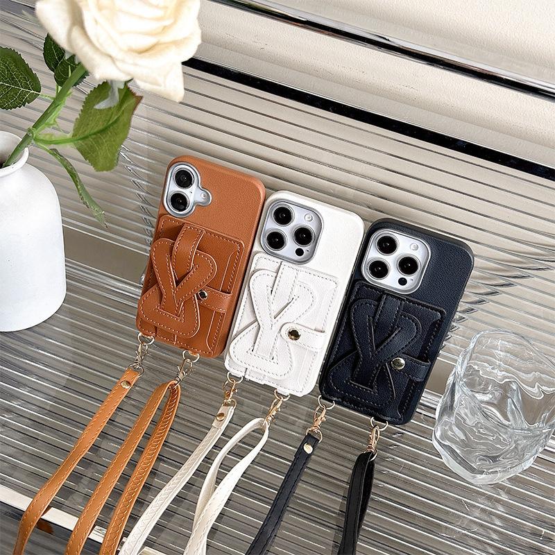 Simple Wristband Coin Purse Card Holder Mobile Phone Case for IPhone17promax Crossbody Cord for Apple 15 Female New Model