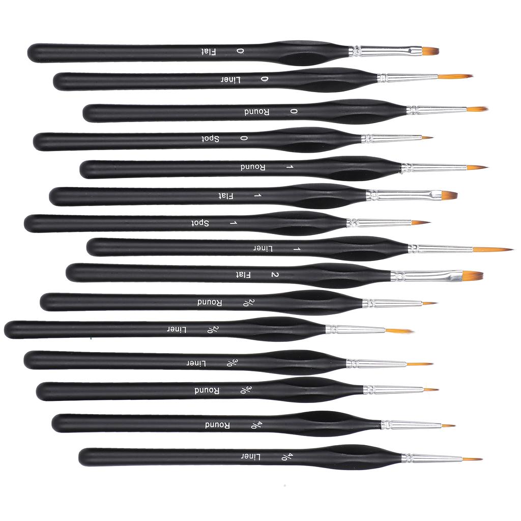 15pcs Detail Paint Brush Set Watercolor Oil Painting Drawing Brush with Storage Bag