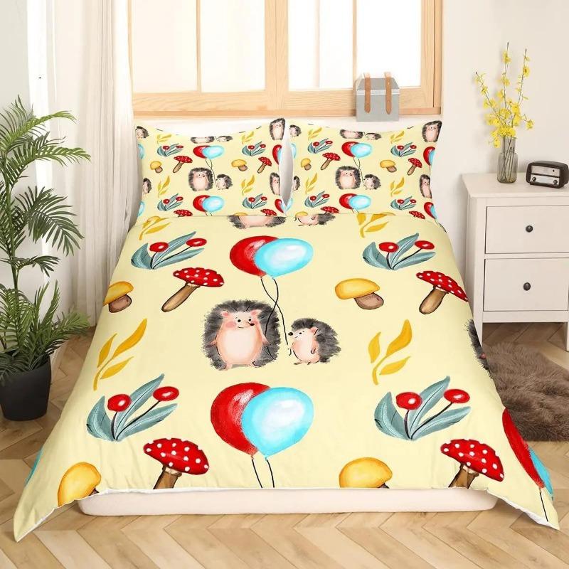 3D Printed Bedding Set Cartoon Animal Pattern Down Quilt Cover Pillowcase Kids and Teen Bedroom Decoration Single Double Bed