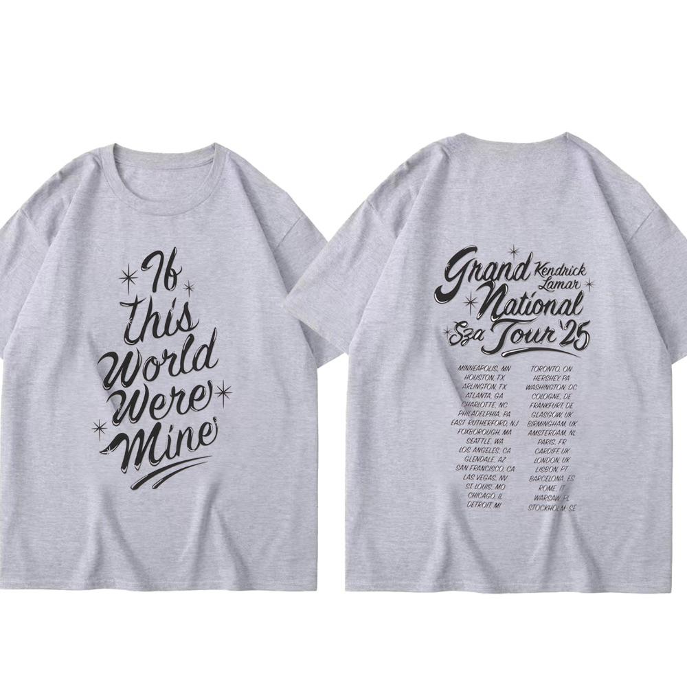 Rapperka SZA Grand National Tour Potiskové tričko Vintage Punk Unisex Oversized Pánské Hip Hop Harajuku Bavlna Kulatý výstřih Topy Tričko