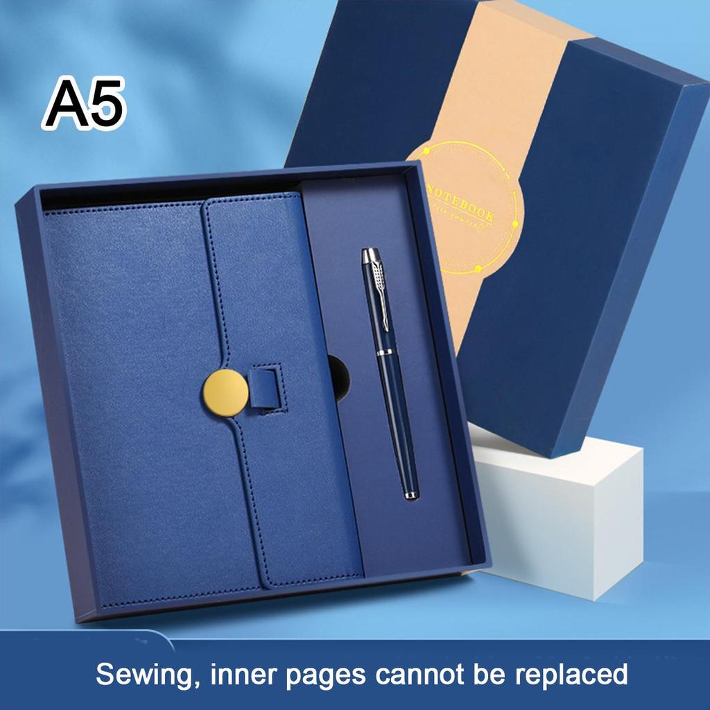 A5 Leather Loose-leaf Student Subject Notebook, Business Notepad, Diary, Work Meeting Record Book, Replaceable Inner Pages