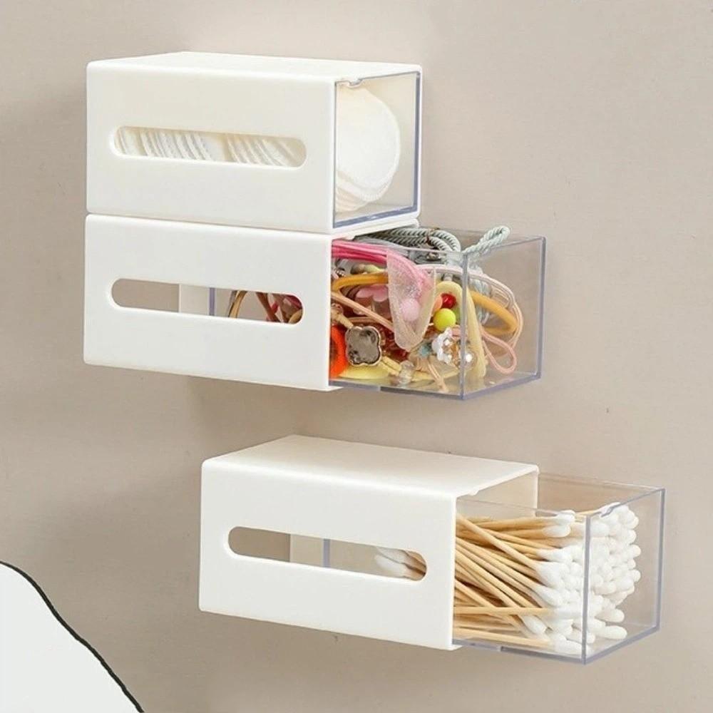 No-drill Storage Box Space Saving Makeup Organizer Durable Hair Ties Clips Holder Bathroom