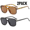 2PACK New Classic Oversized Men Sunglasses Vintage Brand Women Glasses Retro Double Bridges Female Glasses Outdoor Sports UV400