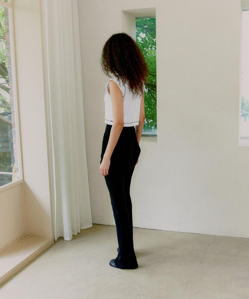PROVO See-Through Button Pants / Black