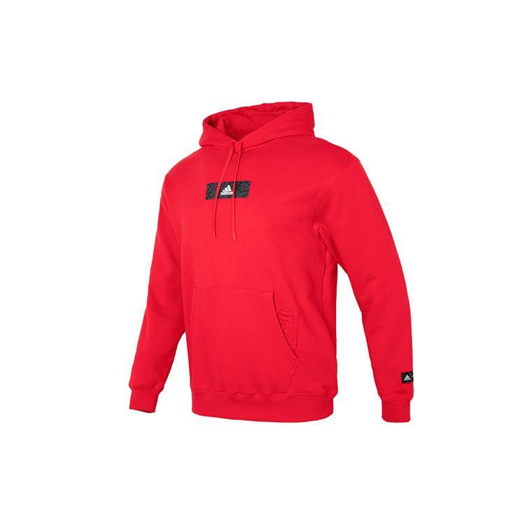 Adidas CNY Logo Print Drawstring Hooded Sweatshirt Casual Long Sleeve Tops Men Red HZ3036 L