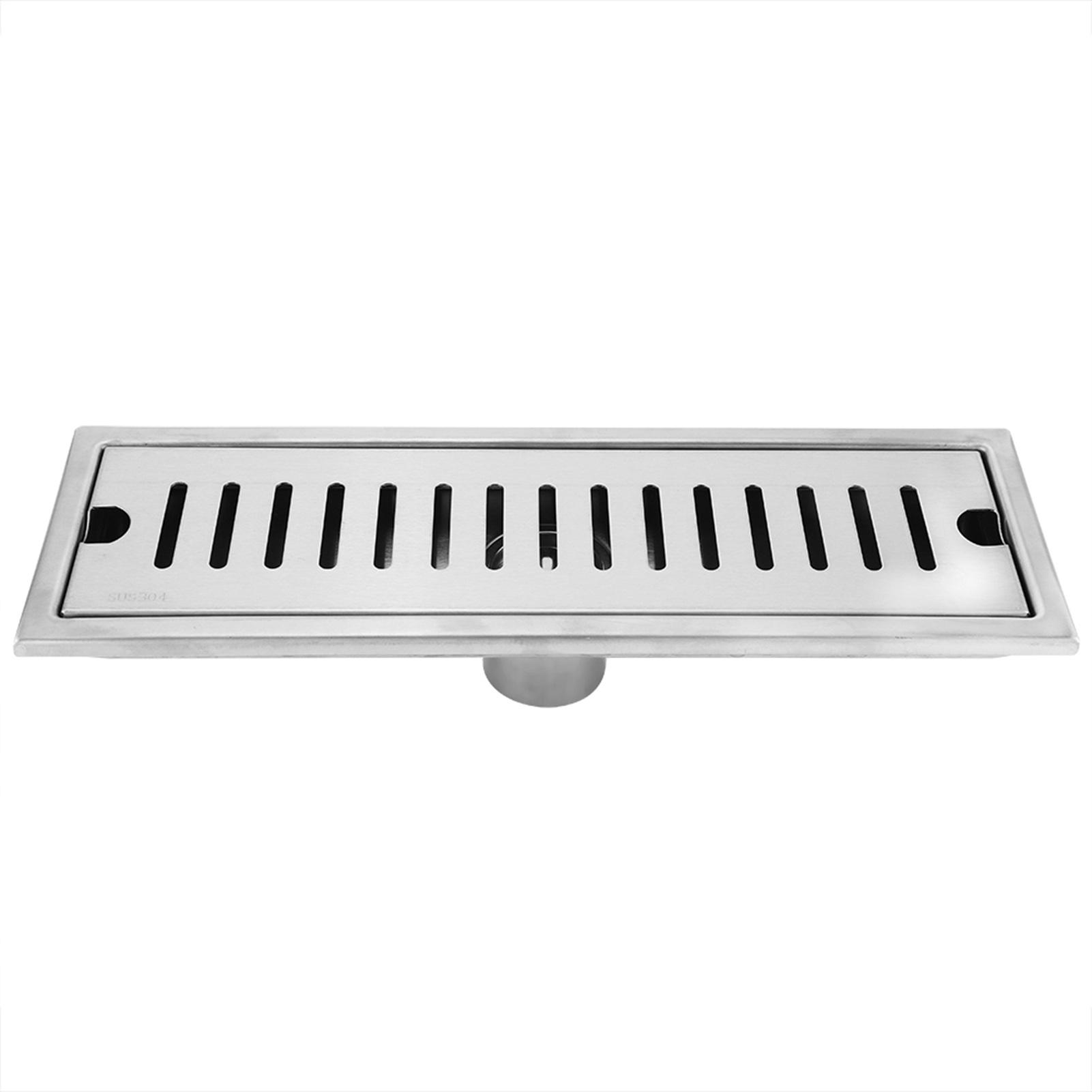 Scarico a pavimento rettangolare in acciaio inossidabile a flusso elevato, scarico a pavimento per doccia, canaletta di drenaggio per bagno Type 1 white