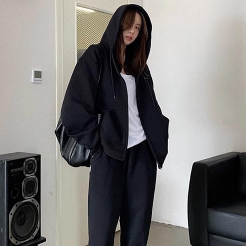 Women's Hooded Sweatshirt/zip-up Cardigan for Autumn/winter; Casual Outerwear for Women