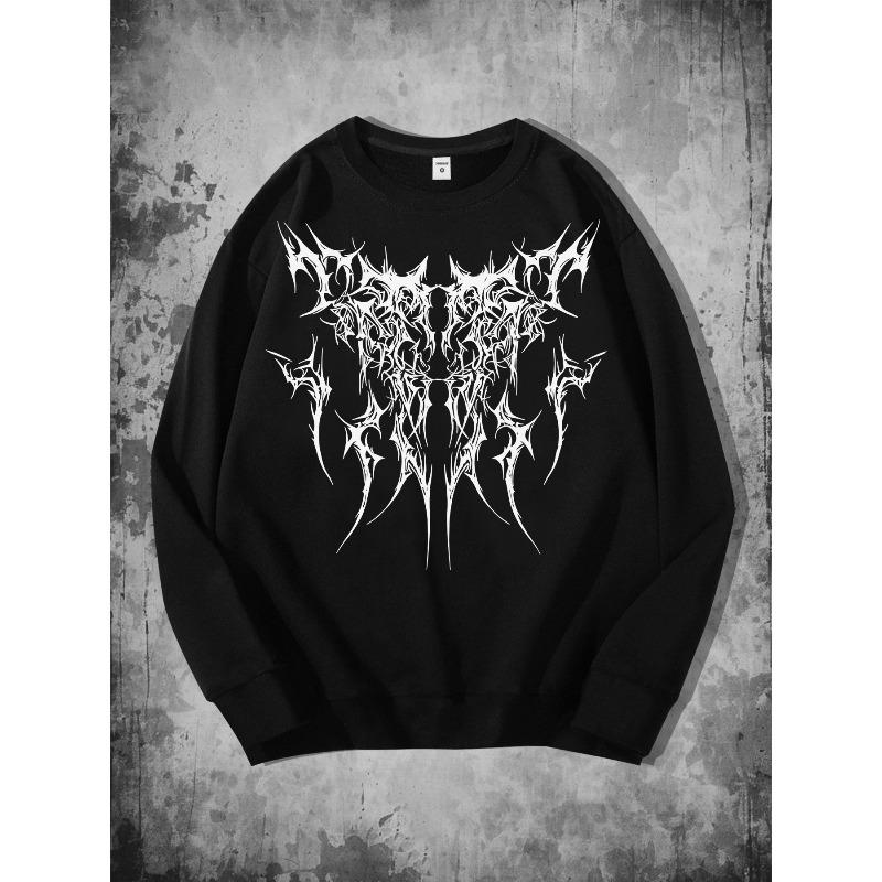Gothic Vintage Thorn Print Comfortable And Warm Casual Sweatshirt for Autumn And Winter