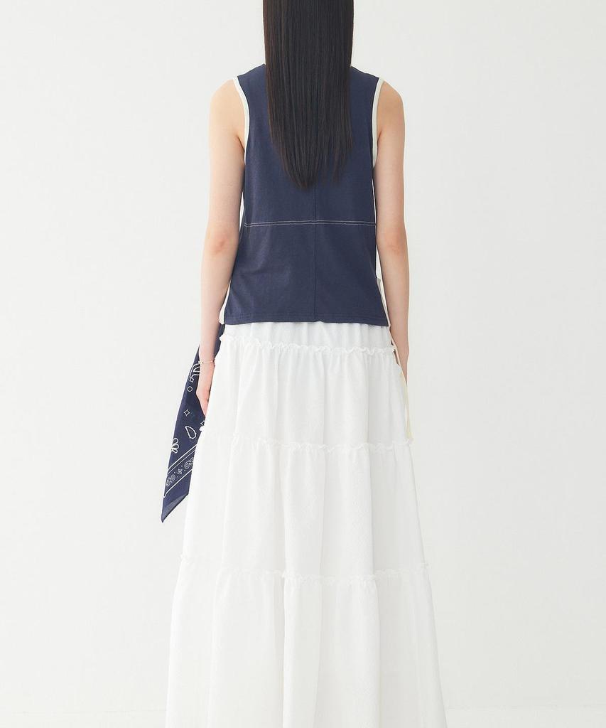STUDIO TOMBOY Side Pocket Tiered Elastic Skirt_White 9106232210