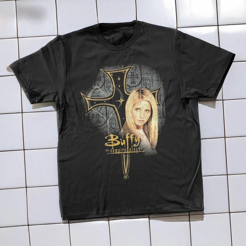 Vampire Hunter Buffy Black Tshirt Unisexs Tshirt Summer New Style Unisex Casual Tshirt S