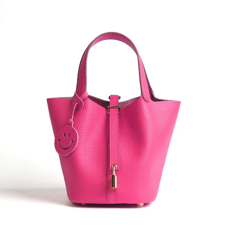 bag women's first layer cowhide vegetable basket bag versatile bucket bag genuine leather women's bag feeling handbag