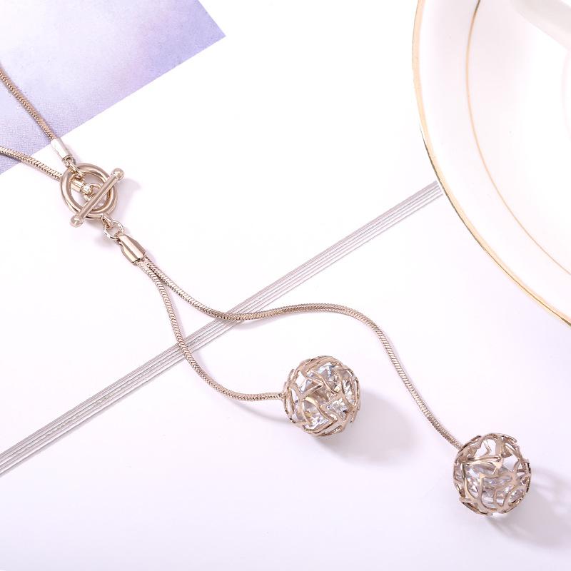 

Fashionable 2021 Tassel Ball T Bar Long Necklaces For Women Unique Gift Accessory Coffee Gold