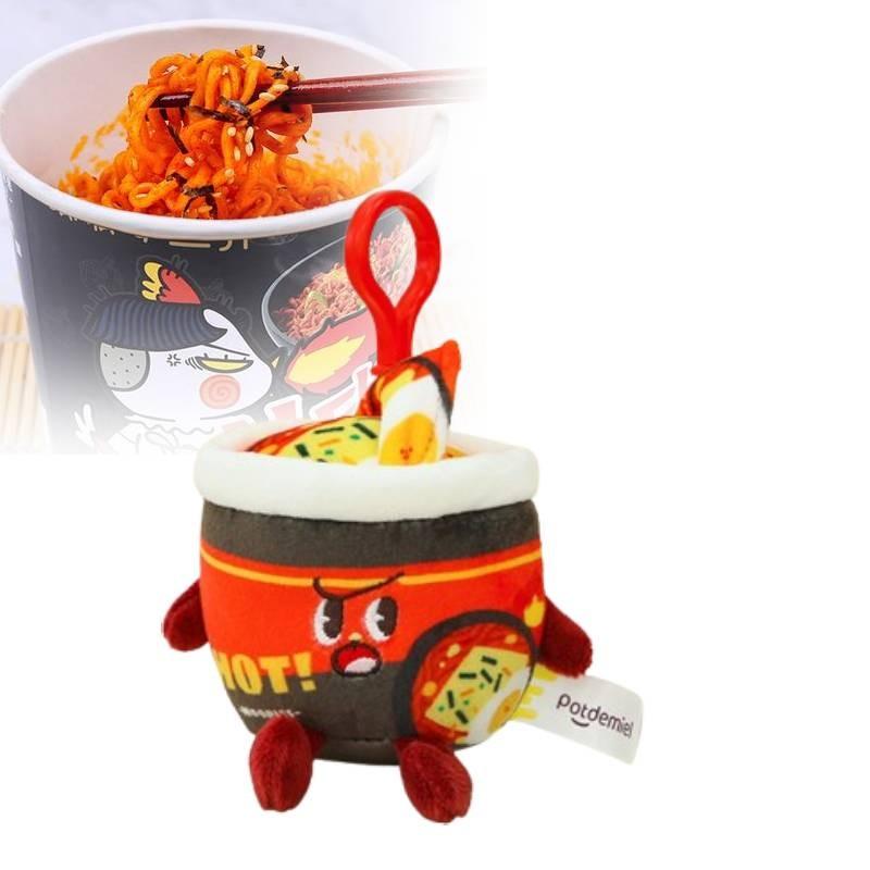 Cute Realistic Turkey Instant Noodle Plush Keychain Adorable Food Charm Accessory