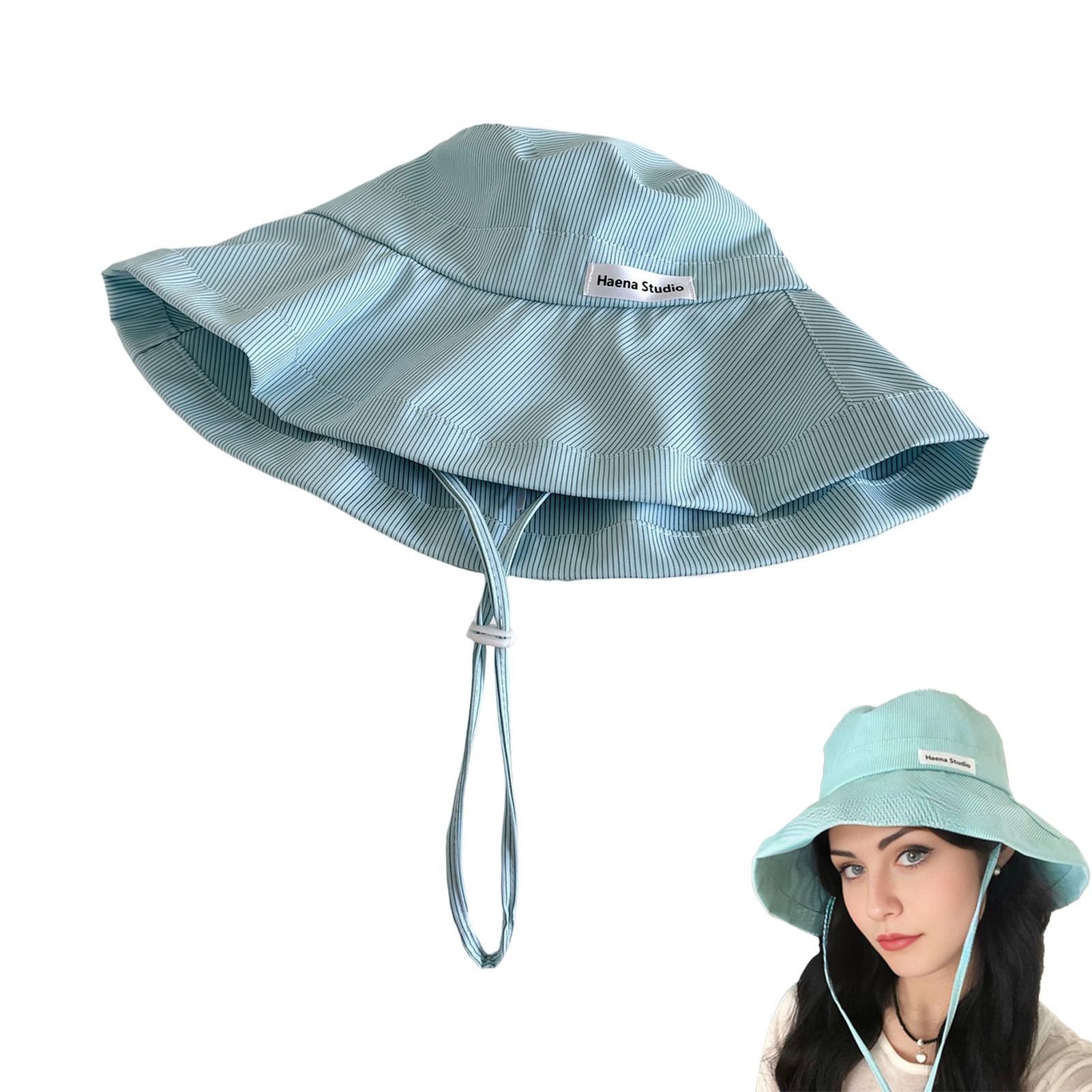 

1pc Japanese New Fresh Design Strap Bucket Hats For Women Spring And Summer Fashion Versatile Sunscreen Cute Basin Caps зелёный