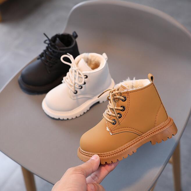New Autumn Winter Children Leather Boots Girls Boys Shoes Kids Fashion Boots 1-12 Years Baby Ankle Snow Boots Sports Sneakers