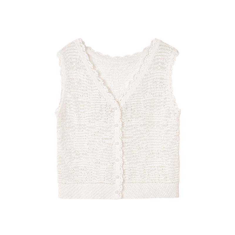 

Lancy V-Neck Lace Knit Cardigan and Vest S