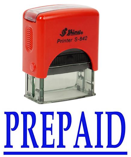PREPAID Self Inking Rubber Stamp Custom Shiny Office Stationary Stamp