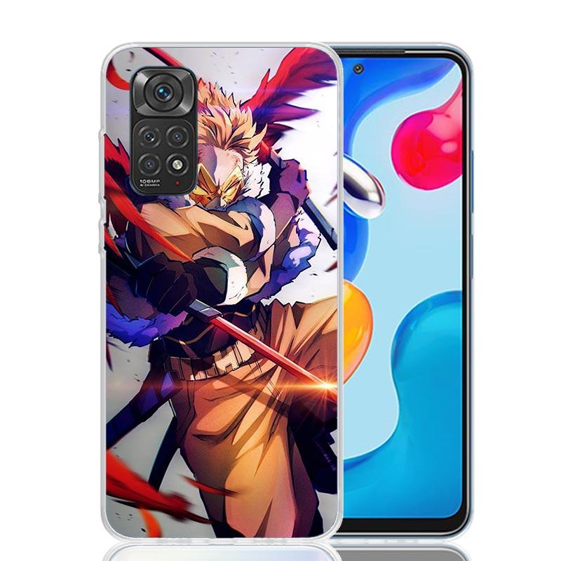 Hawks MHA My Hero A-Academy Pouzdro na telefon Pro Xiaomi Redmi Note 15 14 13 12S 12 Pro Plus 11S 11E 11 11T 10S 10 Umění Měkký Vzor Cov